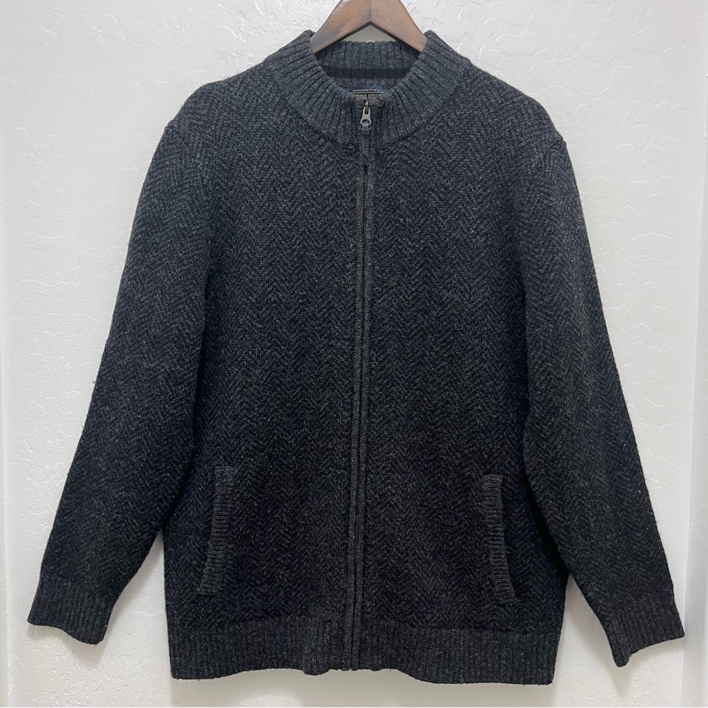Pendleton Men’s 100% Shetland Wool Full Zip Sweater Sz L Washable Wool